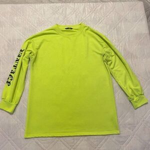 Shein "Vintage" long sleeve High Viz‎ Yellow shirt 2XL